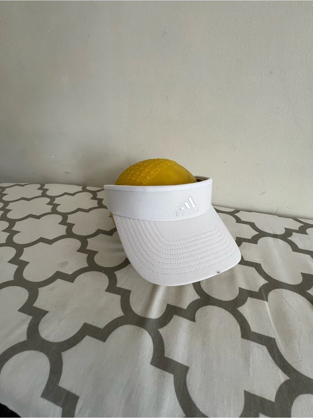 adidas Kids White Visor with Subtle Logo